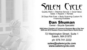 Salem Cycle Business Card - Back