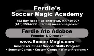 Ferdie's Soccer Magic Business Card Sample - Back